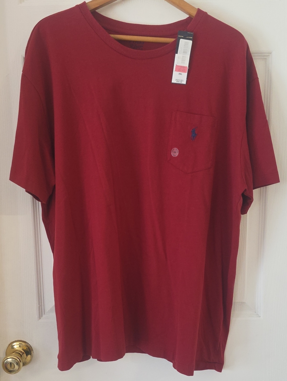 Polo by Ralph Lauren Men's Burgundy Short Sleeve Pocket Tee New XXL